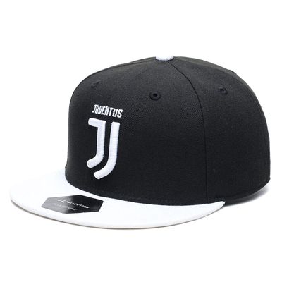FAN INK Men's Fi Collection Black/White Juventus Team Snapback Adjustable Hat
