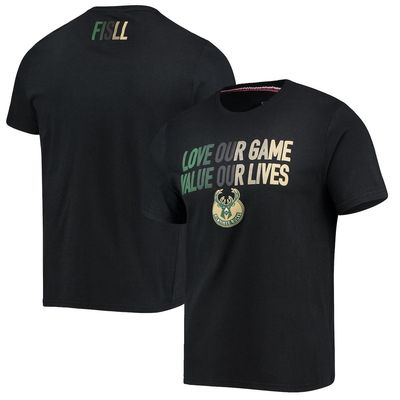 Men's FISLL Black Milwaukee Bucks Social Justice Team T-Shirt