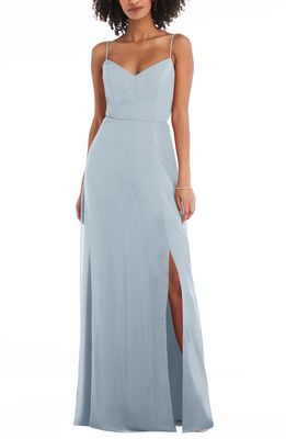 After Six Tie Back Cutout Chiffon Gown in Mist