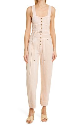 Ulla Johnson Jonah Belted Cotton Jumpsuit in Sweetbriar