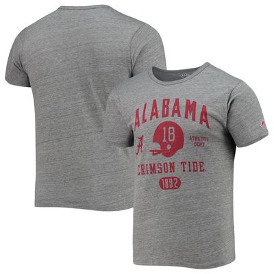 Men's League Collegiate Wear Heathered Gray Alabama Crimson Tide Football Locker Victory Falls Tri-Blend T-Shirt in Heather Gray