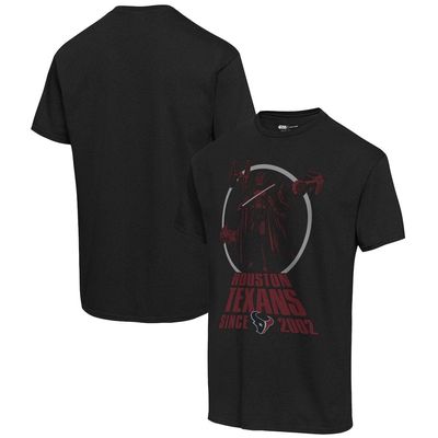 Men's Junk Food Black Houston Texans Disney Star Wars Empire Title Crawl T-Shirt