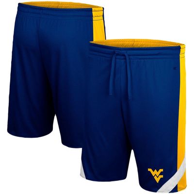 Men's Colosseum Navy/Gold West Virginia Mountaineers Big & Tall Team Reversible Shorts