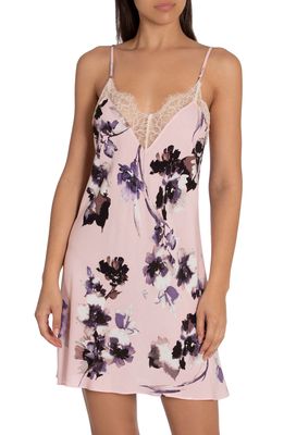 Midnight Bakery Lydia Lace Trim Floral Satin Chemise in Lydia Floral Pink