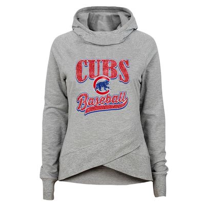 Outerstuff Girls Youth Heathered Gray Chicago Cubs America's Team Raglan Pullover Hoodie in Heather Gray