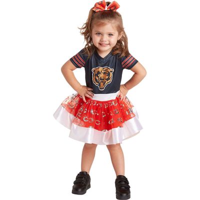 JERRY LEIGH Girls Toddler Navy Chicago Bears Tutu Tailgate Game Day V-Neck Costume