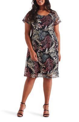 ESTELLE Palais Embroidered Mesh Dress in Print