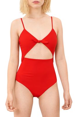 Mara Hoffman Kia Cutout One-Piece Swimsuit in Redcoat