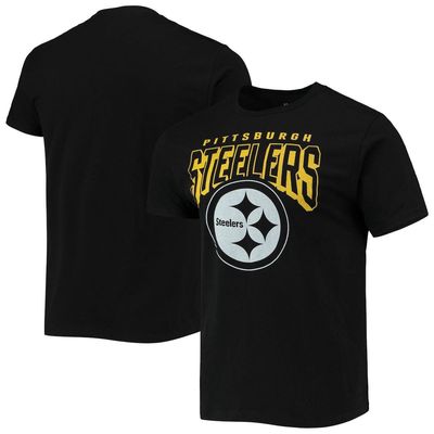 Men's Junk Food Black Pittsburgh Steelers Bold Logo T-Shirt