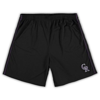 PROFILE Men's Black Colorado Rockies Big & Tall Mesh Shorts