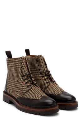 TAFT Livingston Wingtip Oxford Boot in Plaid