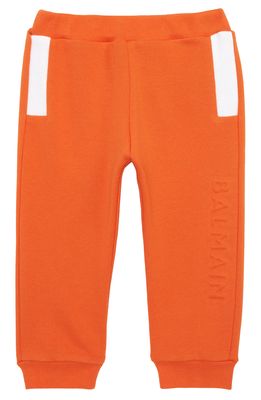 Balmain Embossed Logo Cotton Joggers in Orange
