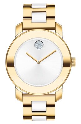 Movado Iconic Mixed Material Bracelet Watch