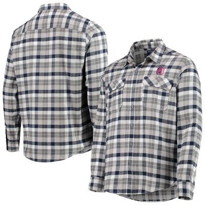 Men's Antigua Navy/Gray St. Louis City SC Ease Flannel Long Sleeve Button-Up Shirt