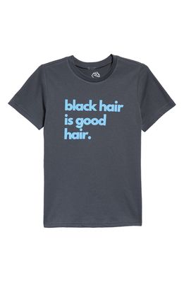 Typical Black Tees BLACK HAIR IS GOOD HAIR WITH L in Charcoal