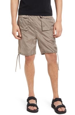 Native Youth Front Pocket Shorts in Taupe