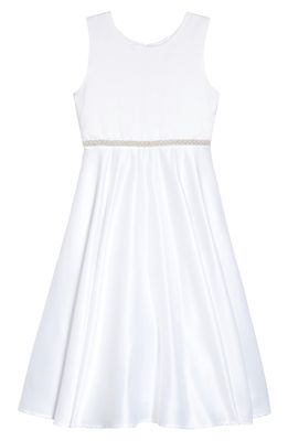 LNL Kids' Sleeveless Communion Dress in White/Multi