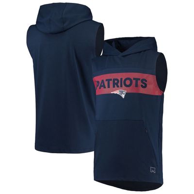 Men's MSX by Michael Strahan Navy New England Patriots Active Sleeveless Pullover Hoodie