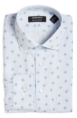 Nordstrom Men's Trim Foulards Button-Up Shirt in Blue Textured Foulards