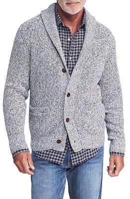 Faherty Marled Cotton & Cashmere Cardigan in Light Grey Marl