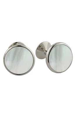 David Donahue Mother-of-Pearl Cuff Links in Silver