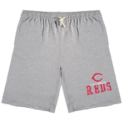 PROFILE Men's Heathered Gray Cincinnati Reds Big & Tall French Terry Shorts in Heather Gray
