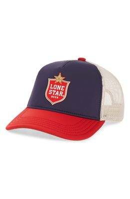 American Needle Riptide Valin Lone Star Trucker Hat in Ivory-Navy-Red