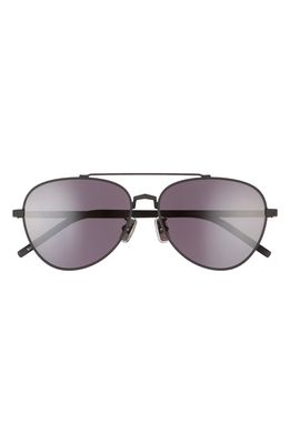 Givenchy 56mm Aviator Sunglasses in Matte Black /Smoke