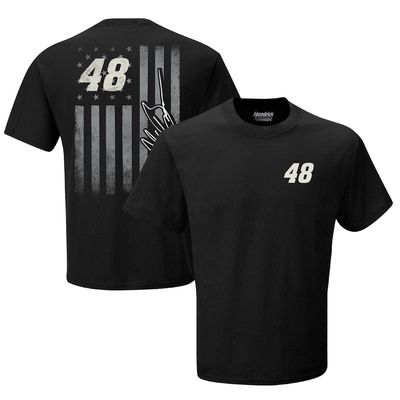 Men's Hendrick Motorsports Team Collection Black Alex Bowman Tonal Flag T-Shirt
