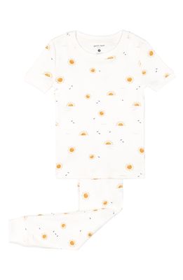 Petit Lem Kids' Fitted Two-Piece Pajamas in 101 Off White