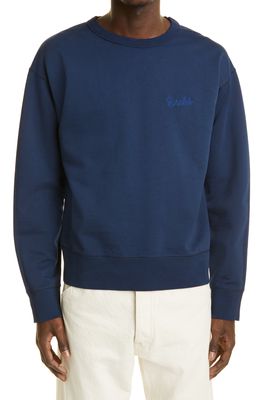 Drake's Cotton French Terry Sweatshirt in Navy