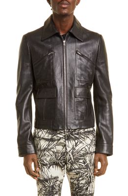AMIRI Men's Retro Leather Jacket in Black