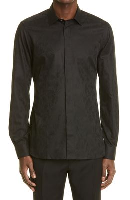 ZEGNA Slim Fit City Button-Up Shirt in Black