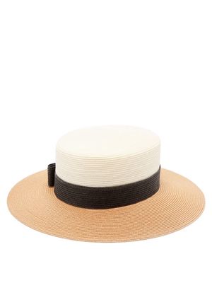 Gucci - Bow-embellished Faux-straw Hat - Womens - Beige Multi