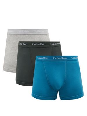 Calvin Klein Underwear - Pack Of Three Logo-jacquard Cotton-blend Trunks - Mens - Multi