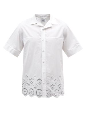 Erdem - Philip Broderie-anglaise Cotton-poplin Shirt - Mens - White