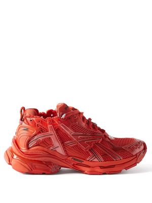 Balenciaga - Runner Panelled Trainers - Mens - Red