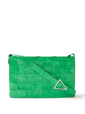 Bottega Veneta - Cassette Intrecciato-leather Cross-body Bag - Mens - Green