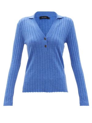 Lisa Yang - Faya Rib-knitted Cashmere Polo Sweater - Womens - Blue