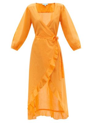 Melissa Odabash - Linsay Wrap-front Cotton-voile Dress - Womens - Orange
