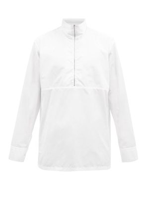Jil Sander - Zipped High-neck Cotton-poplin Shirt - Mens - White