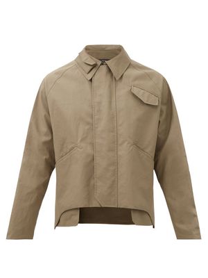 Fendi - Cropped Coated-linen Jacket - Mens - Brown