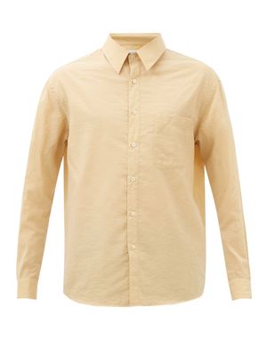 Lemaire - Patch-pocket Cotton-blend Shirt - Mens - Yellow
