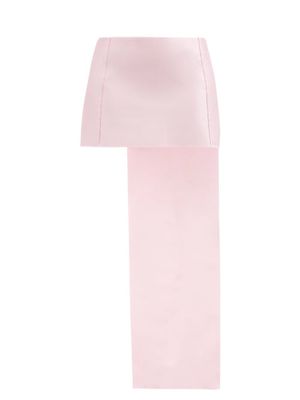 Prada - Panelled-train Silk-gabardine Mini Skirt - Womens - Pink