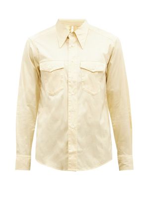 Sunflower - Wayne Flap-pocket Sateen Shirt - Mens - Cream