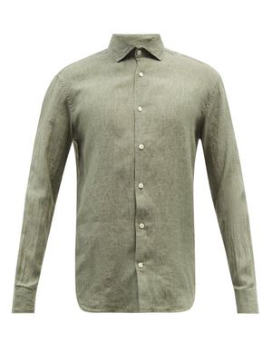 Frescobol Carioca - Antonio Linen Shirt - Mens - Green