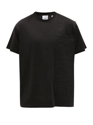 Burberry - Princeton Embossed-logo Cotton-jersey T-shirt - Mens - Black