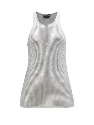 Tom Ford - Laminated Cashmere-blend Tank Top - Womens - Silver