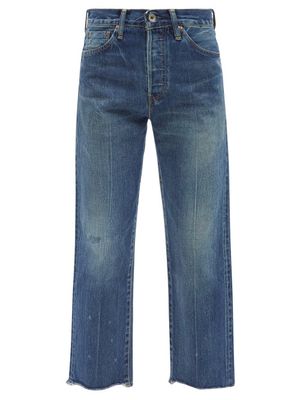 Chimala - Distressed Cropped Denim Jeans - Womens - Dark Blue