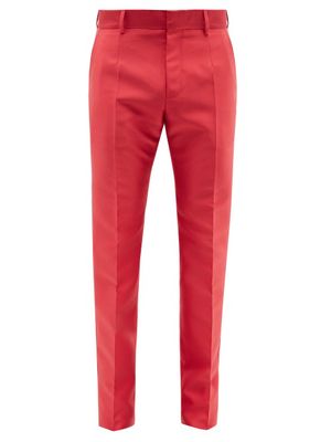Dolce & Gabbana - Slim-leg Mikado Suit Trousers - Mens - Red